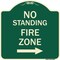 Signmission No Standing Fire Zone W/ Right Arrow Heavy-Gauge Aluminum Sign, 18" x 18", G-1818-23585 A-DES-G-1818-23585 - alternate 1